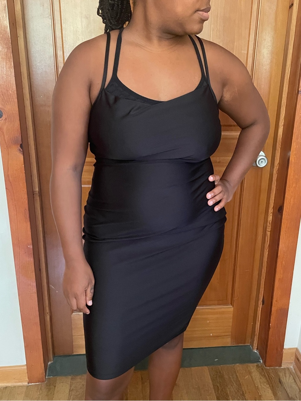 Sleek LBD: Satin Black Mini Dress